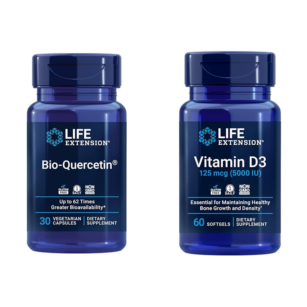 Bio-Quercetin Immune & Heart Health Antioxidant 30 capsule + Vitamina D3 5000 IU 60 Softgels