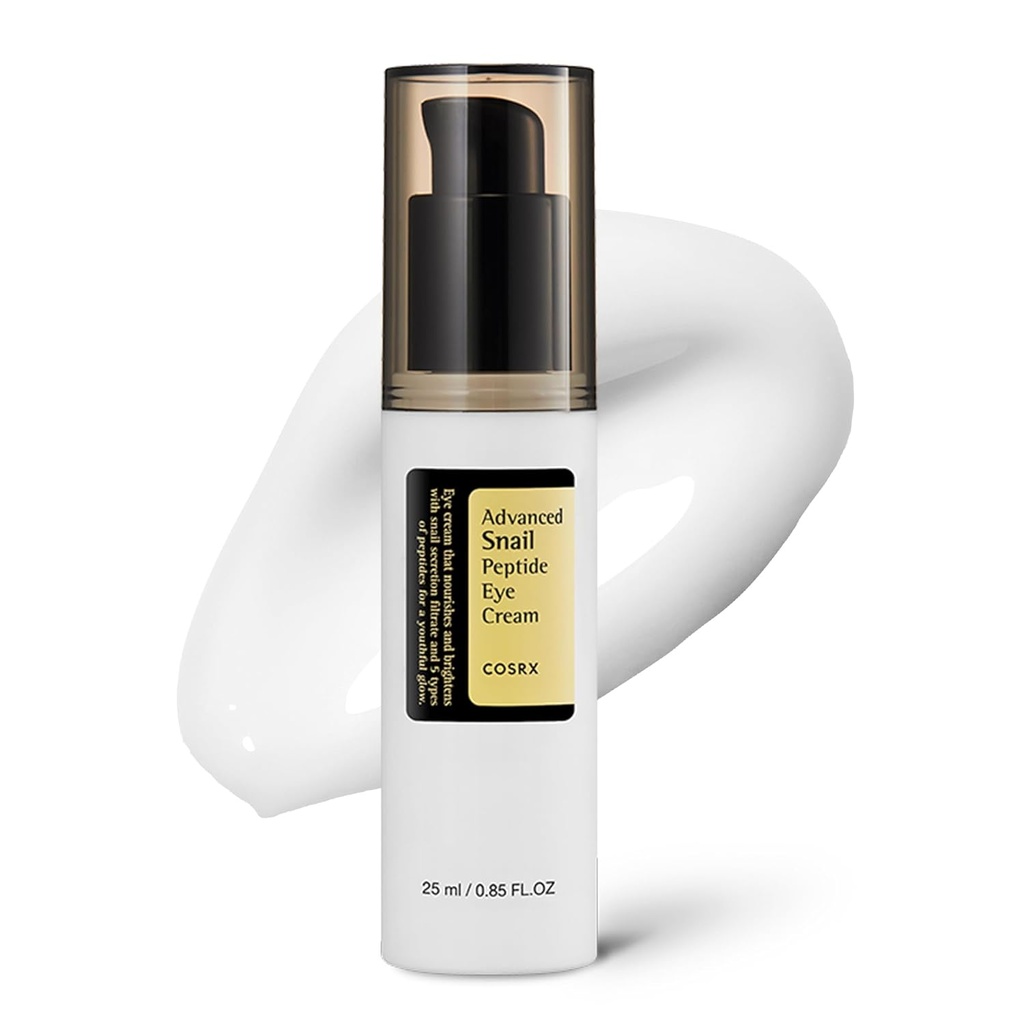 COSRX Snail Mucin Peptide Under Eye Cream, 0.84 fl oz, 73,7% Mucin Snail e Niacinamide, Cura degli occhi, Crema degli occhi Anti invecchiamento, Cerchi Oscuri, Cura della pelle coreana