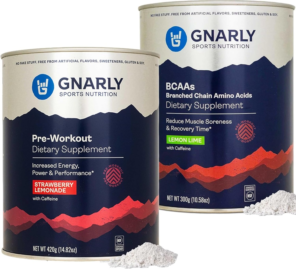 Gnarly Nutrition Gnarly Preworkout Fragola Limonata (14.82oz) BCAA Lime Limo (10.58oz)