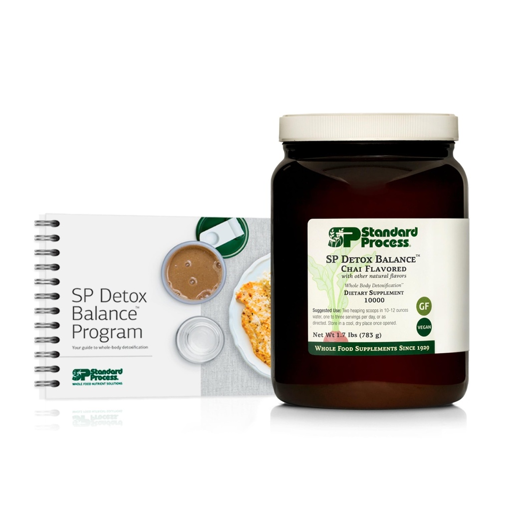 Standard Processo SP Detox Balance Chai, 10-Day Program Kit - Detox Cleanse with Pea Protein, Iron, Magnesium & Choline - Vegan, Non-Dairy & Gluten-Free - 1 Kit
