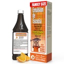EMULSION DE ESCOCIA Cod olio di fegato, integratore alimentare, vitamine A, B1, D ed E, Supporto di sistema immunitario, Aroma arancio (15.3 Fl Oz/Pack di 1)