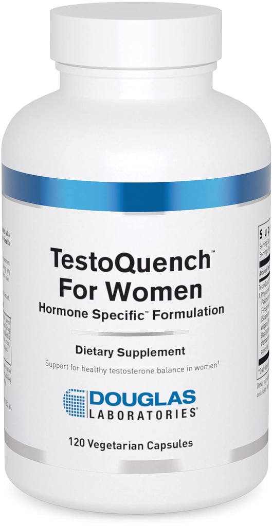 Douglas Laboratories TestoQuench per le donne - Memoria, Pelle, Hair & Heart Health Supplement* - Con Saw Palmetto, Holy Basil & Fennel Seed - 120 Capsule Vegetariani