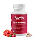 NewLife Naturals D-Mannose Capsules | w/Cranberry and Hibiscus Extract | Natural Urinary Tract Health Supplement | 1400mg Pure Veggie Powder | 60 Veggie Capsule