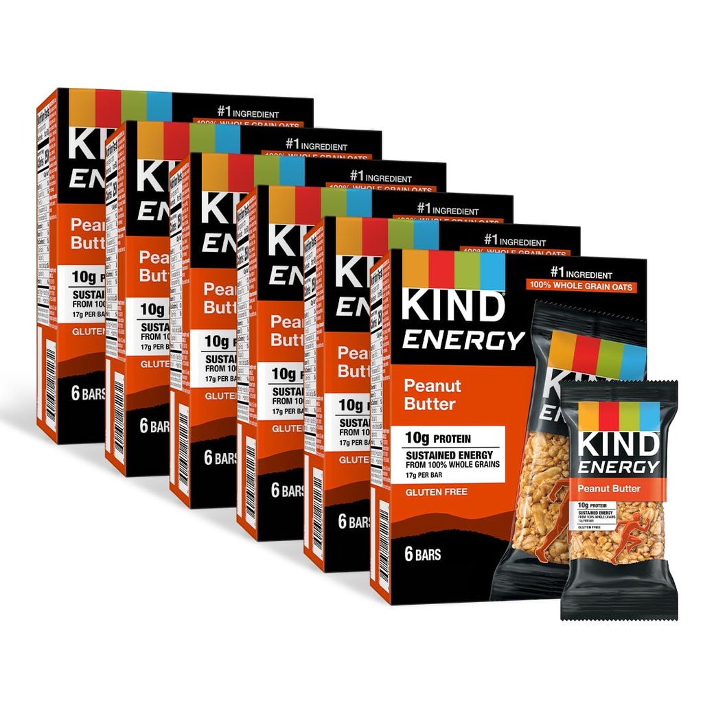 KIND barre di energia, burro di arachidi, snack sani, senza glutine, 10g proteine, 36 conte