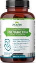 Zazzee Extra Forza Prenatale DHA 500 mg, 180 Softgels rivestiti enterici, 1000 mg Omega 3’s, 1000 UI Vitamin D3, Burp Free, No Fishy Aftertaste, Superior Trigliceride Form, Purified Deep Sea Fish Oil