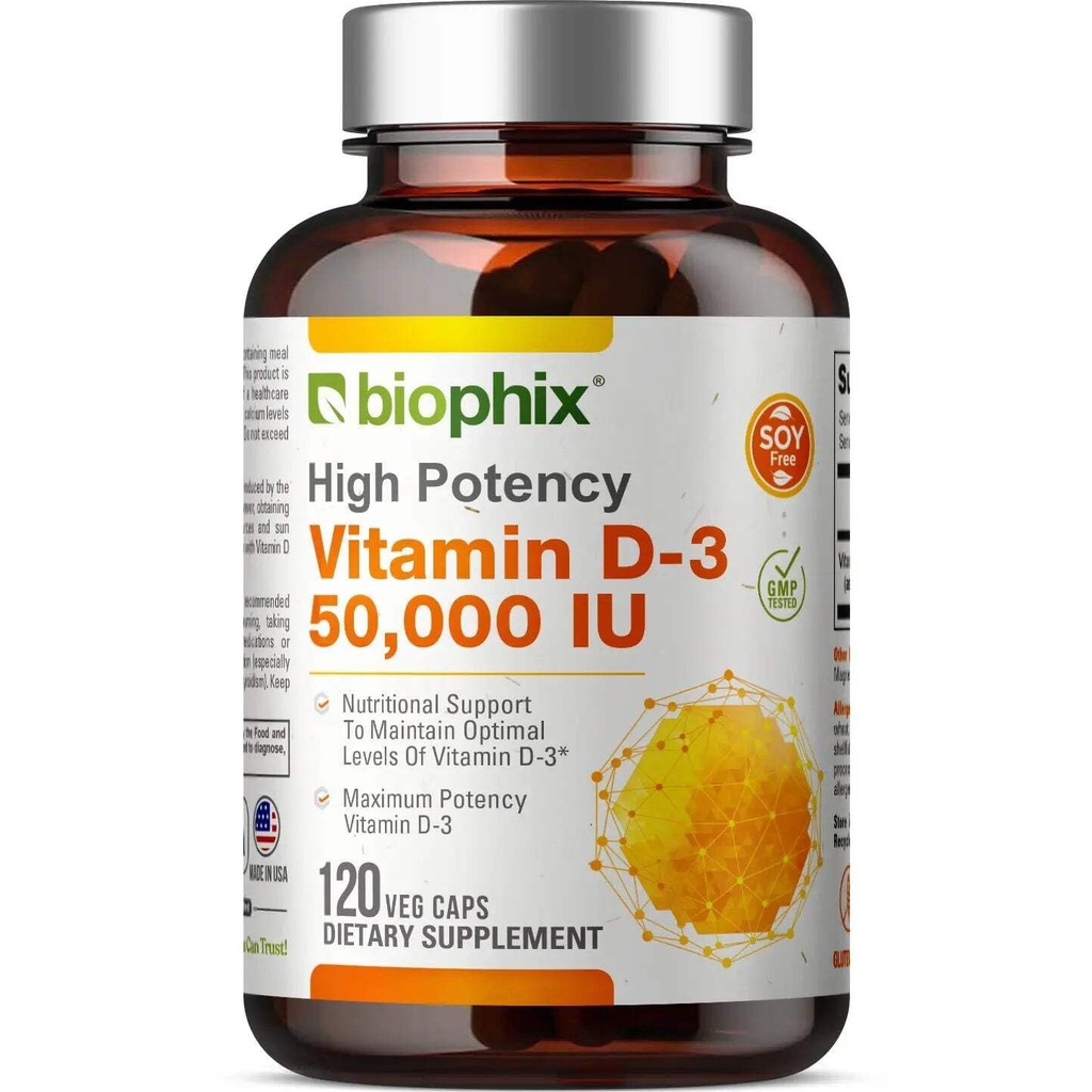 biophix Vitamin D-3 10000 IU High-Potency 120 Softgels - High-Potency Soy-Free Supports Strong Bones Immune Health