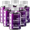 Vitamatic Iron 65 mg Gummies Supplemento per le donne e gli uomini - 60 Vegan Gummies - Great Tasting Iron Gummy Vitamine con vitamina C (6)
