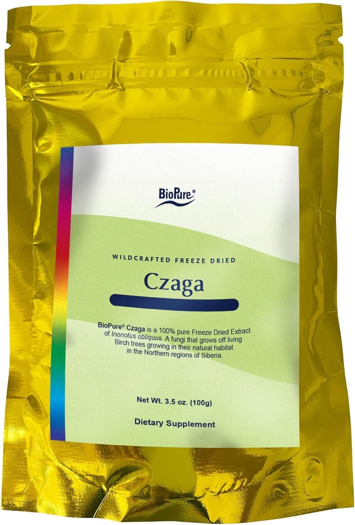 BioPure Czaga congelare l'estratto siberiano derivato – Potente spolverizzato Chaga Mushroom Rich in Beta-Glucani per sostenere il fegato, Immune & Gastrointestinal Funzione, e assiste con la risposta di stress del corpo – 100g