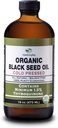 Olio di semi nero biologico - bottiglia di vetro stampato a freddo certificato USDA superiore all'1,5% Thymoquinone 3X resistenza turco nero Cumin Nigella Sativa non-GMO 100% Puro olio di semi di nero (32oz vetro (2X16) Bottiglia