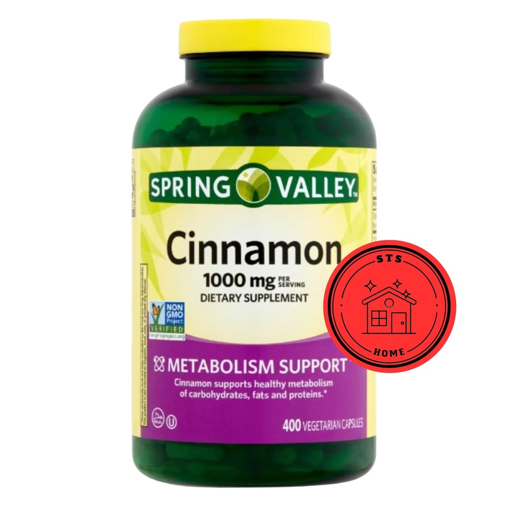 Spring Valley Cinnamon Integratore alimentare, 1000 mg, 400 Count + STS Sticker.