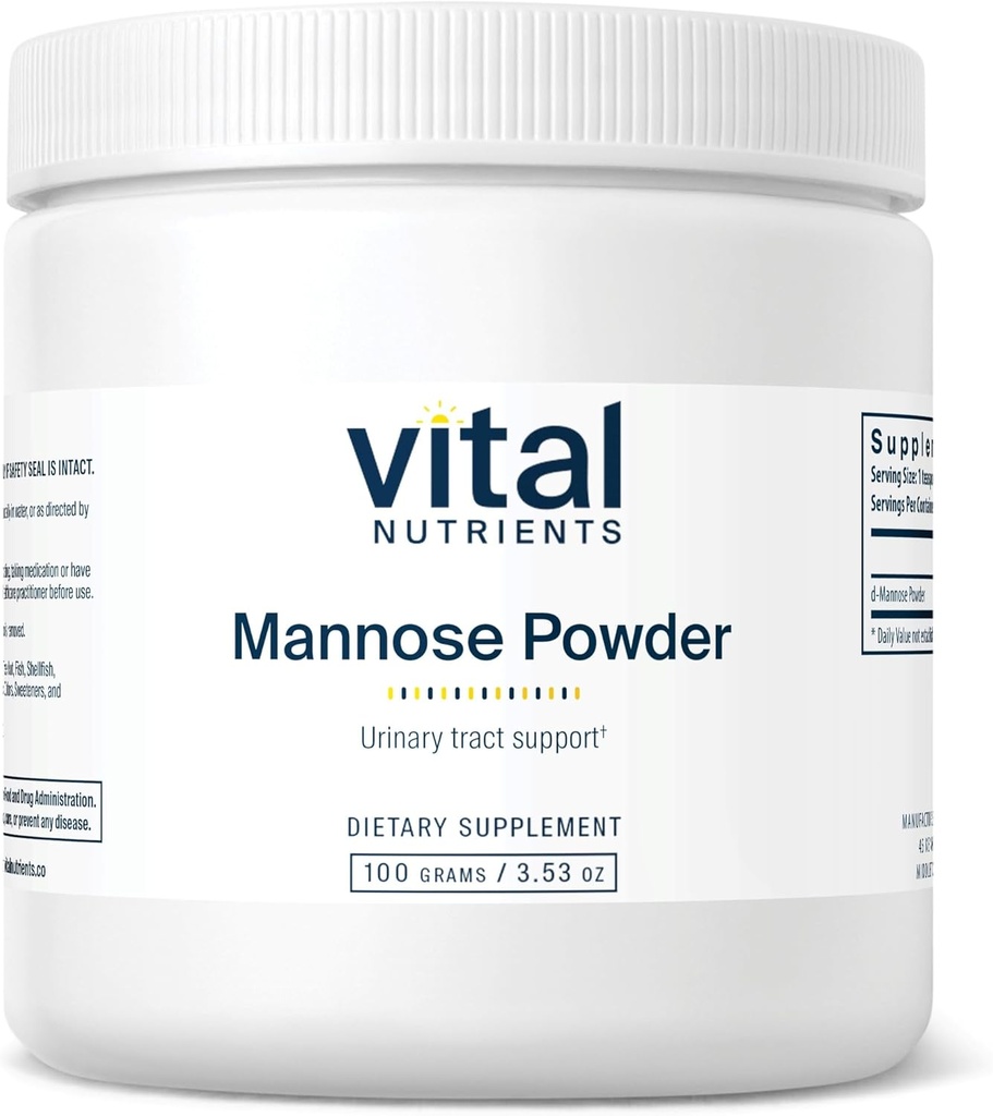 Vital Nutrients Mannose Powder 100g | Vegan D-Mannose Supplemento per il tratto urinario e il supporto della vescica | Gluten, Dairy, Soy Free | Non-GMO | 50 Serve