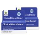 Terry Naturally Clinical Glutathione - Antiossidante per l'assorbimento elevato - Integratore alimentare con L-Glutathione - Integratore vegano per la salute delle cellule - 60 compresse di Melt Slow (Pack of 2)