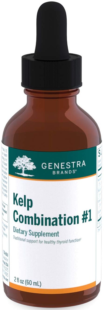 Genestra Brands Kelp Combination #1 | Contiene Bladderwrack, Borage, Skullcap, American Ginseng e Eleuthero | 2 fl. oz.