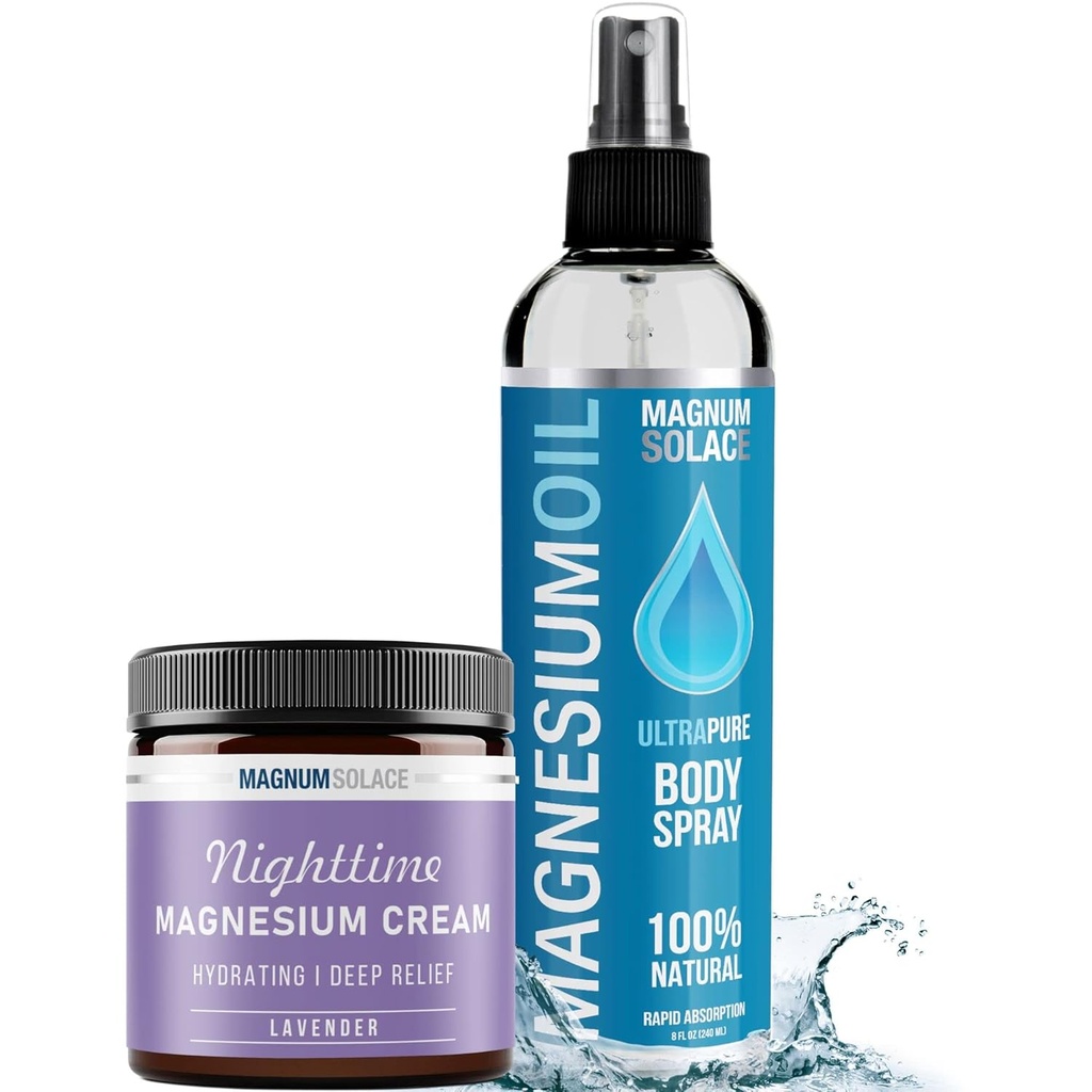 Olio di Magnesio e Crema di Magnesio, Lavanda (2 Voce Bundle)