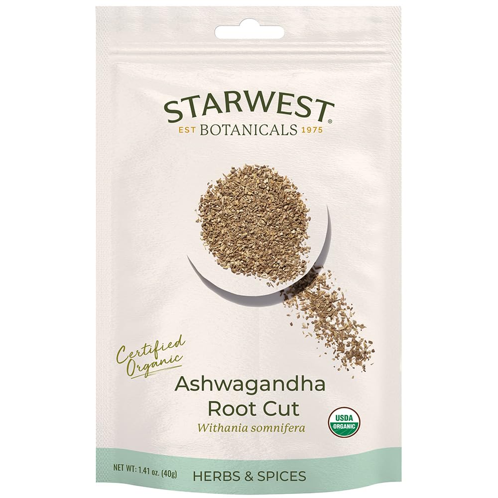 Botanici Starwest Ashwagandha Root Cut Organic Eco-Friendly (1.41 oz)
