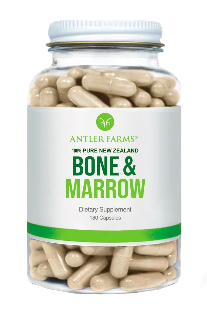 Antipasto Farms - 100% puro neozelandese Bone & Marrow, 180 capsule, 750mg - Grass Fed, Pasture Raised Whole Bone Extract, Cold Processed, Grassi essenziali sani, Celle staminali, Collage, Calcio