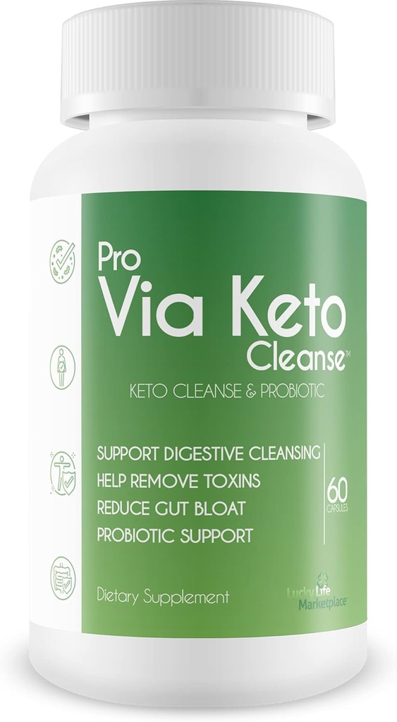 Pro Via Keto Cleanse - Aiutare a rimuovere le tossine e le impurità - Pianta-Based Natural Keto Cleanse con il supporto probiotico - Sostegno Digestivo Cleansing & Ridotto Gut Bloat - Riduzione dei rifiuti & Detoxification
