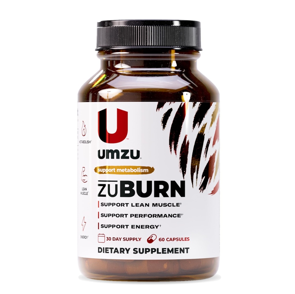 UMZU ZuBurn Energy Support Supplemento – Alimentazione 30 giorni – Caffeina, Mitoburn, Capsimax, Grains of Paradise, B6 & B12 – Supporta energia quotidiana, Focus & Active Lifestyle – cGMP, USA Assemblato