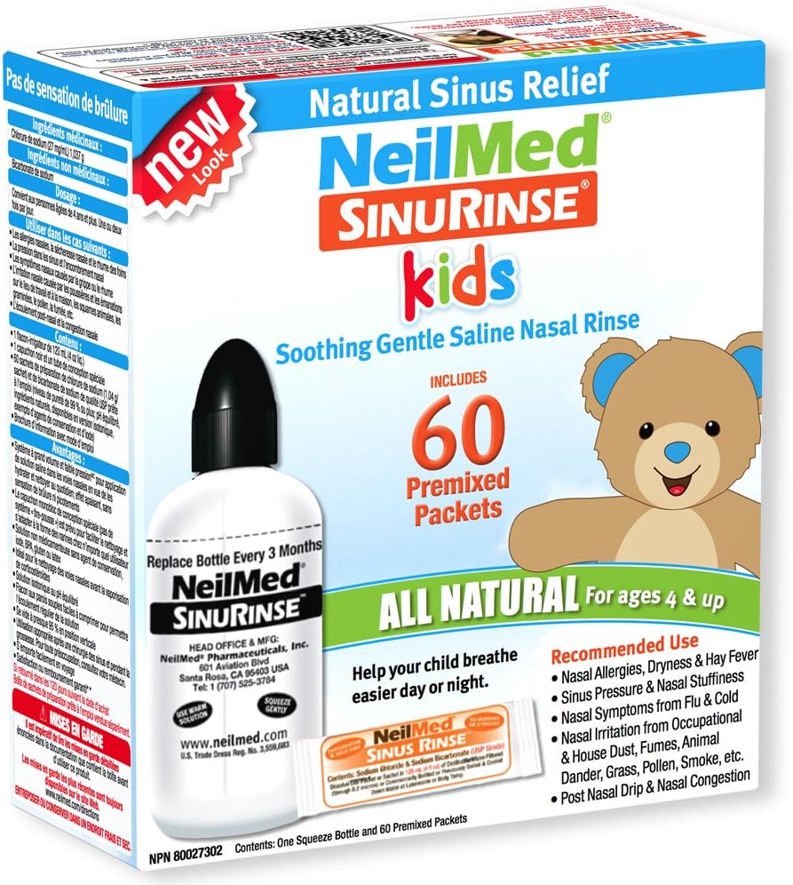 NeilMed Pharmaceuticals - Sinus Rinse Kids All Natural Kit - 60 confezioni Premixed