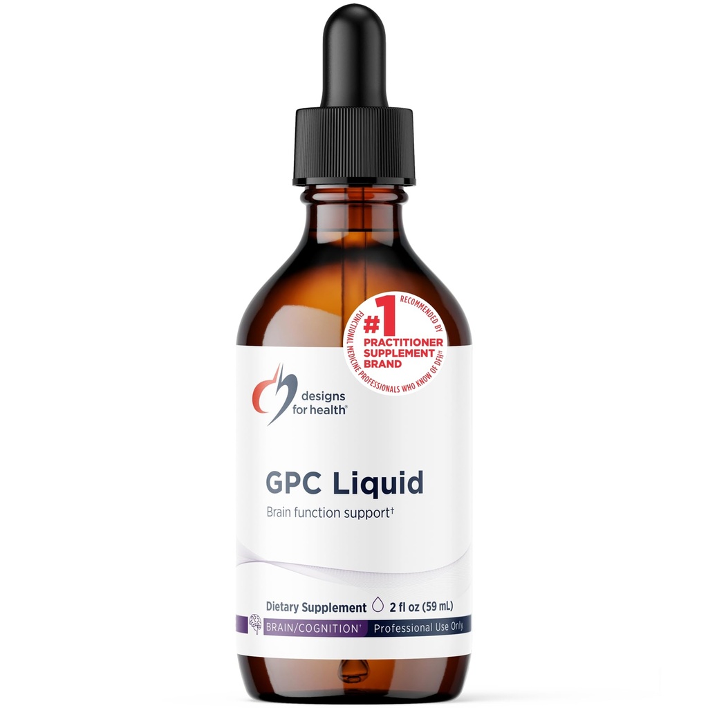Progetti per la salute GPC Gocce liquide - 600mg Soy Free Alpha Glycerophosphocholine Supplemento, Non-GMO GPC Choline da Sunflower Lecithin - Supporta la funzione sana del cervello (30 Serve / 2oz)