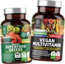 Nutrizione Uno Nutrizione N1N Premium Plant-Based Multivitamin [86 Ingredienti Potenti] e Green Superfood Organic [28 Ingredienti Potenti], per sostenere la salute del fegato e il benessere generale, 2 Pack Bundle
