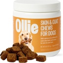 Ollie Dog Skin & Coat Supplement, Soothes Irritated Skin, promuove la pelliccia sana e lucida, 60 Count Appx.