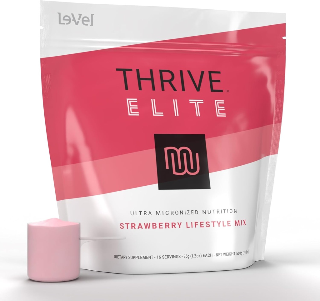 Thrive Elite Protein Shake | Gluten-Free, Protein Blend with BCAAs, Probiotics & Enzymes | 16 Serve - Scoop Serves, Fragola