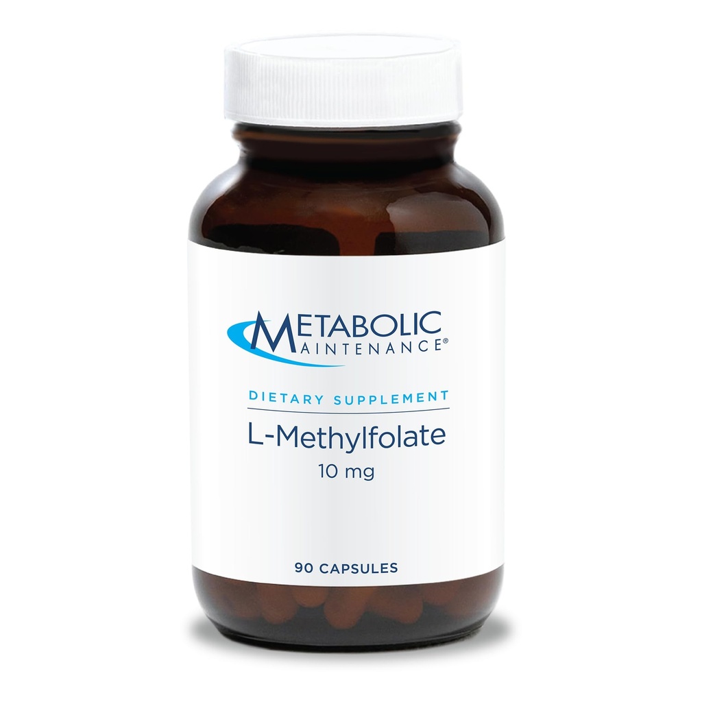 Manutenzione metabolica L-metilfolato 10 mg - Supporta una mentalità sana - Folato attivo per il supporto di metilazione e reazioni biochimiche - Altamente biodisponibile - 90 Serve - 90 Capsule