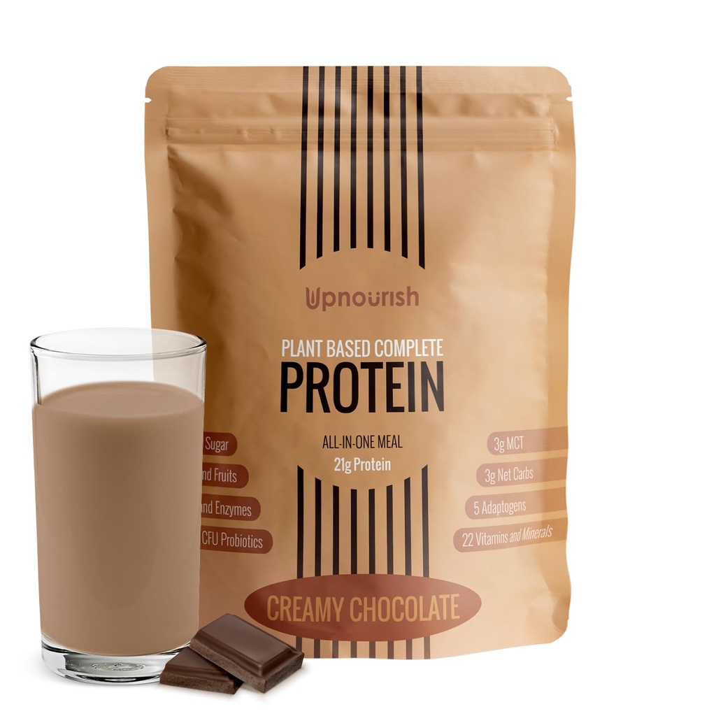 SuNourish Chocolate Vegan Protein Powder 54 Superfoods Powder,1,5 miliardi di CFU Probiotici 21g Proteine Basate,Nessun Latticini Senza Lo Zucchero Nessun Latticini OGM Libero,Meal Sostituzione Shake Keto-Friendly Bassa Carb Diet,15 Servings