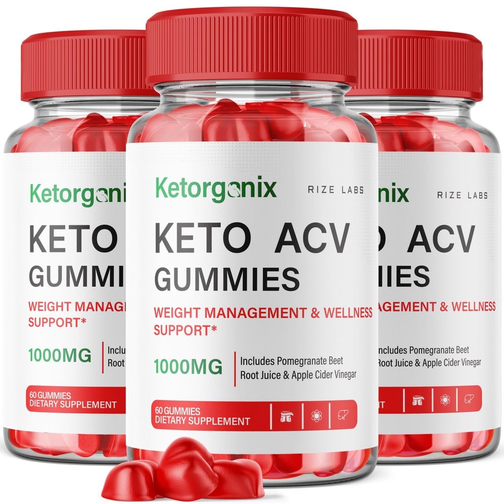 rize labs Ketorganix Keto ACV Gummies per la perdita di peso avanzata Ketorganix Keto Gummies con Apple Cider Vinegar Supplement Belly Fat Gomitas Pastillas (180 Gummies) (Pack of 3)