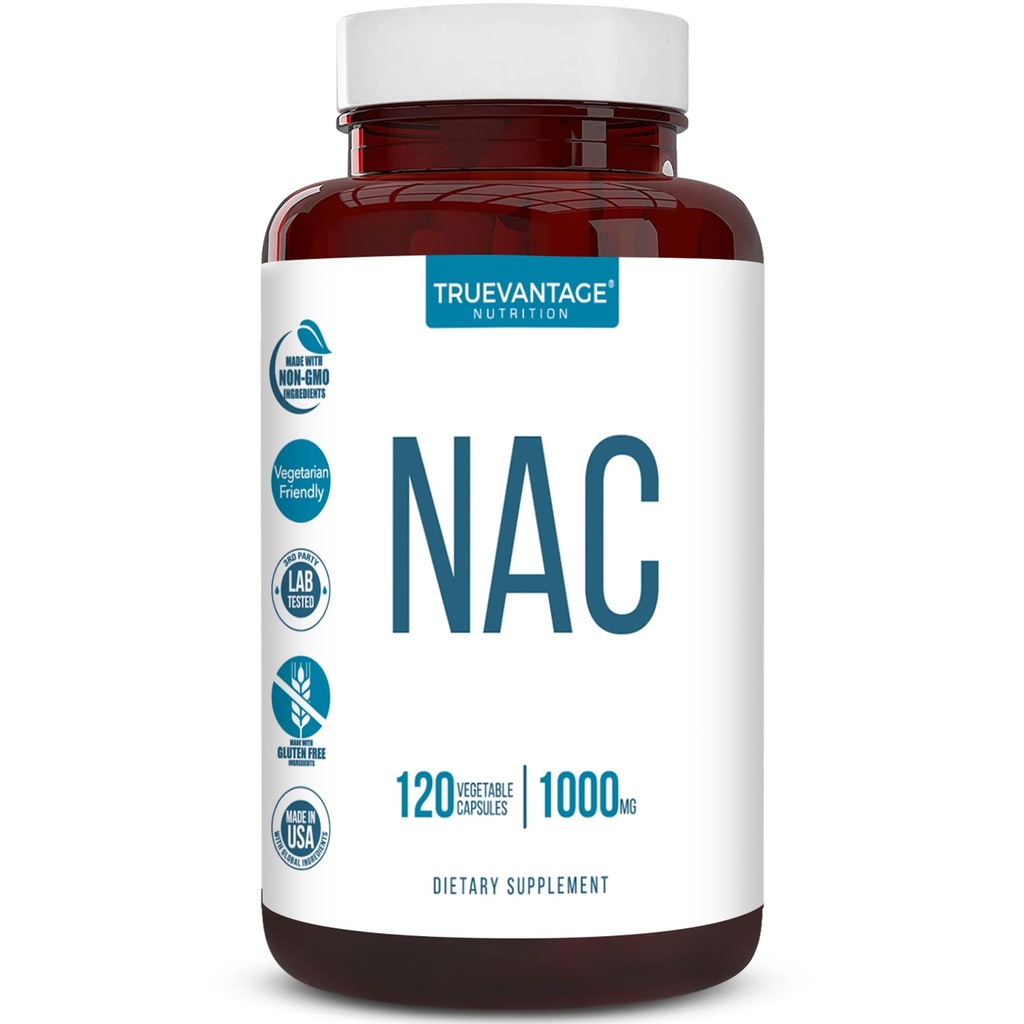 NAC Supplemento (N-Acetil Cysteine) - 1000 mg-Antioxidant Support - Promuove la salute e la disintossicazione del fegato - Boosts polmonare e salute immunitaria - Capsule vegetali - 120 Conte - 60 Serve