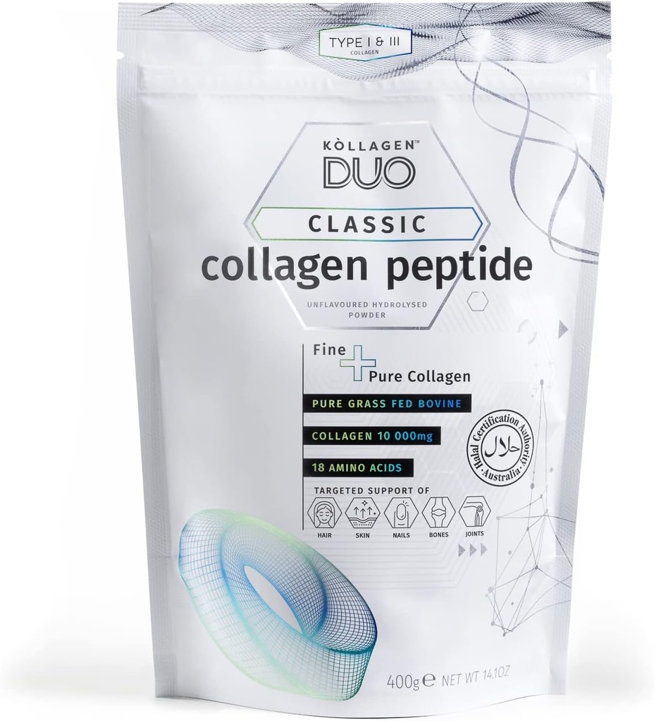 Polvere di proteine del collagene alale Premium - Sorgente proteica non aromatizzata Tipo I & III con 18 amminoacidi, Sollevamento di glicina, per unghie dei capelli della pelle - Supplemento di collagene