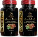 Candida PRO Generico - Natural Herbal Oregano e Caprylic Acid, Digestive Health, Probiotics, Candida Detox, Black Walnut, Wormwood - 2 Bottiglie