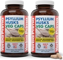 Yerba Prima Psyllium Husks Veg Caps, 400 Capsule (625mg) (Pack of 2) - Vegan, Non-GMO, Gluten Free, Colon Cleanser, Daily Fiber Supplement for Gut Health & Regularity