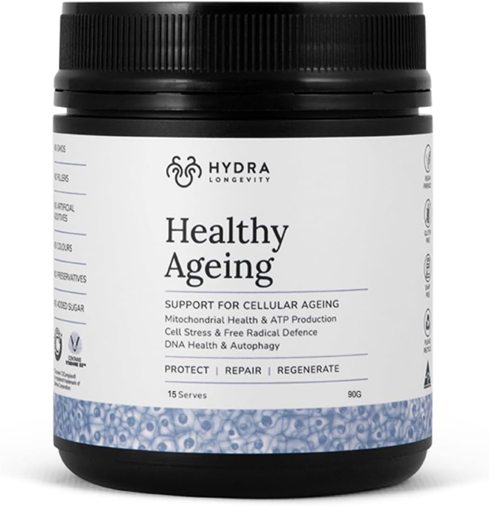 Polvere sana di invecchiamento, effetti anti-invecchiamento, contiene Quercetin, Resveratrolo e Nrf2 attivatori, Antiossidanti ricchi Nutriente-Dense, Non-GMO, Vegan (90 Grammi (15 Serve)