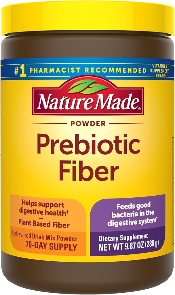Natura fatta polvere di fibra prebiotica, Taste Free & Sugar Free Plant Based vegetariano Prebiotic Fiber Drink Mix per il supporto del sistema digestivo, 9.87 oz, 70 giorni di alimentazione