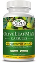 Estratto di foglie di oliva OliveLeafMAX (40% Oleuroepin) + Polvere di foglie di oliva biologica + No Filler + 60 capsule vegetariane + Fonte dalla Spagna e Prodotto in USA a GMP Facility