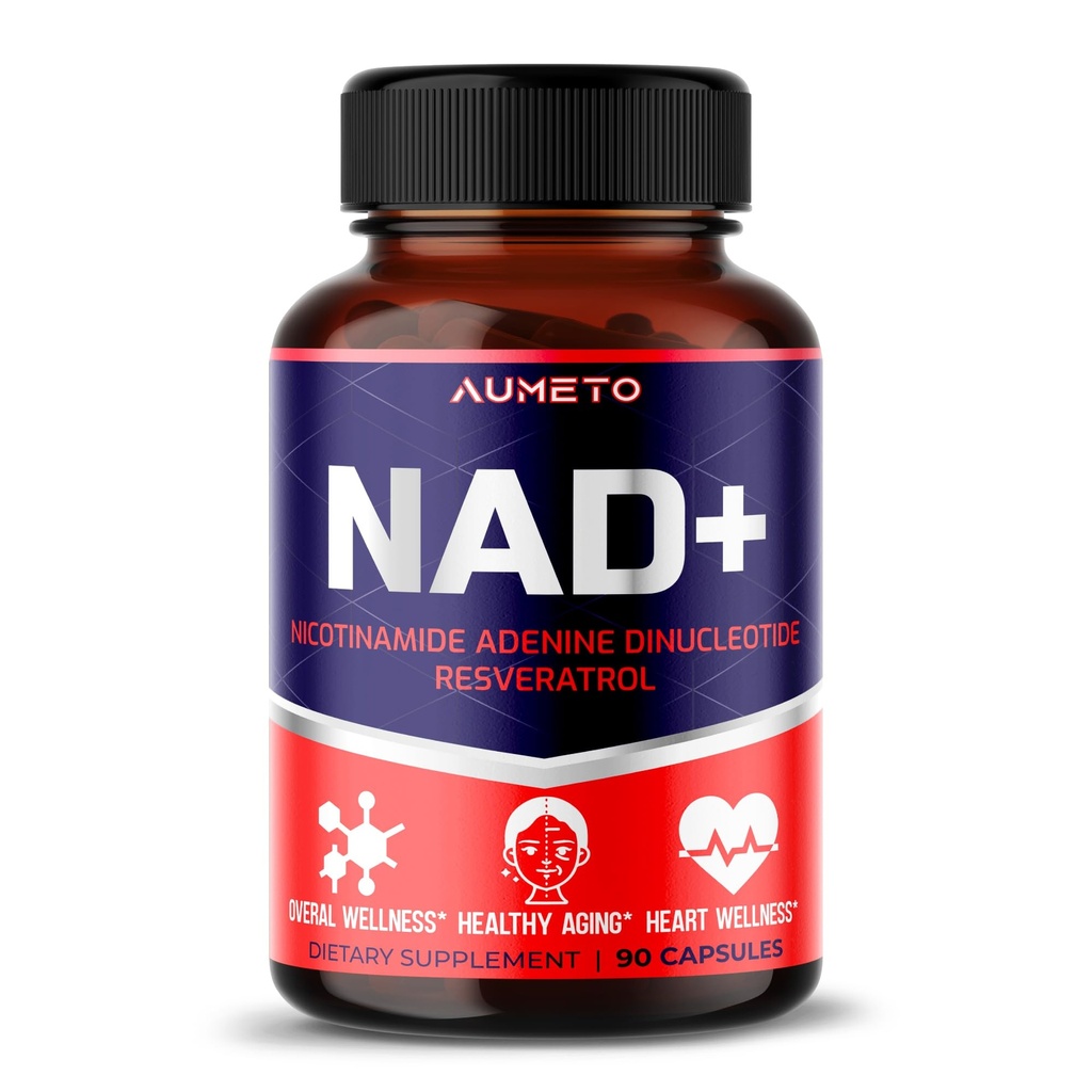 NAD+ 350mg con Trans-Resveratrol, Quercetin & Rhodiola – Energia cellulare, Benessere sano e cuore – 90 capsule – Non OGM, Made in USA