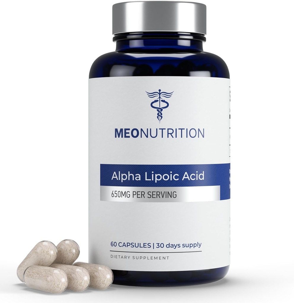 Acido alfa lipoico 650mg – 60 capsule | Non OGM, senza glutine, certificato GMP | Supporta la salute antiossidante e il benessere metabolico | Made in USA
