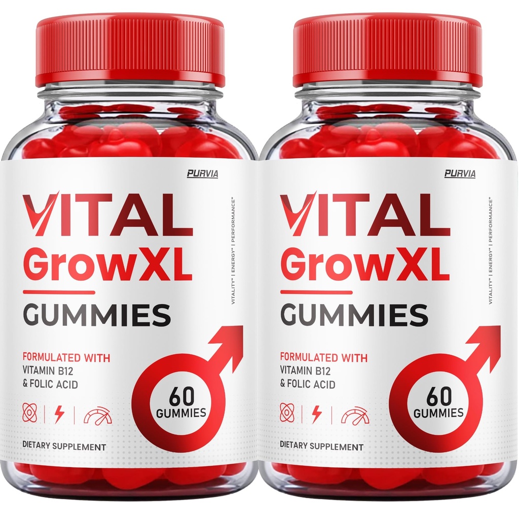 (2 Pack) Vital Grow XL Gummies - Formula Ufficiale - Vial Grow XL Advanced Strength Formula, Vital Grow XL Recensioni, Assistenza sanitaria complessiva 1000mg Maximum Strength Wellness Supplement (120 Gummies)