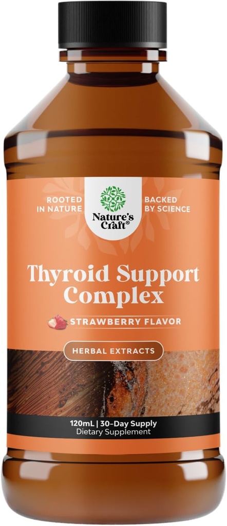 Integratore di supporto tiroideo ad alto assorbimento - Integratori di iodio liquido Vegan per il supporto tiroideo per le donne e gli uomini con il selenio di mio-inositolo e ortica di stiratura per l'energia e il fuoco potenziati