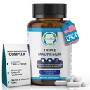 Supplemento Triple Magnesium, 235mg, Dimagnesium Malate, Citrate, Lysinate Chelate, 60 Capsule, Supporti Sonno, Rilassamento Muscolare, Bone & Heart Health, Energy & Nerve Function, USA Made