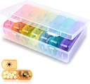 2-Times a Day Pill Organizer – Large 7-Day Pill Case – Food Grade Material – High Volume,Removable, Travel-Friendly Design – Perfect Pill Holder for Supplements, Vitamins, and Medicines