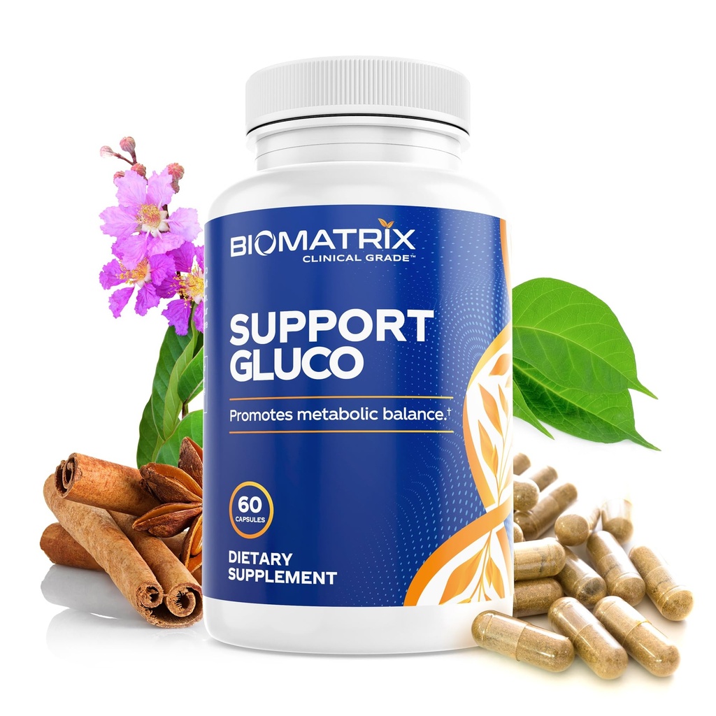 Integratore di Metabolismo BioMatrix per Uomini e Donne, Cannella, Ginnema, Acido Lipoico, Solfato di Vanadyl, Cromo Picolinato, Melone Bitter (60 capsule)