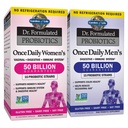Garden of Life Probiotic Bundle: Dr. Formulato una volta Daily Women's & Men's Probiotics, 50 miliardi CFU Shelf Stable, Non OGM Probiotico per uomini e donne con fibra prebiotica, 30 capsule ogni