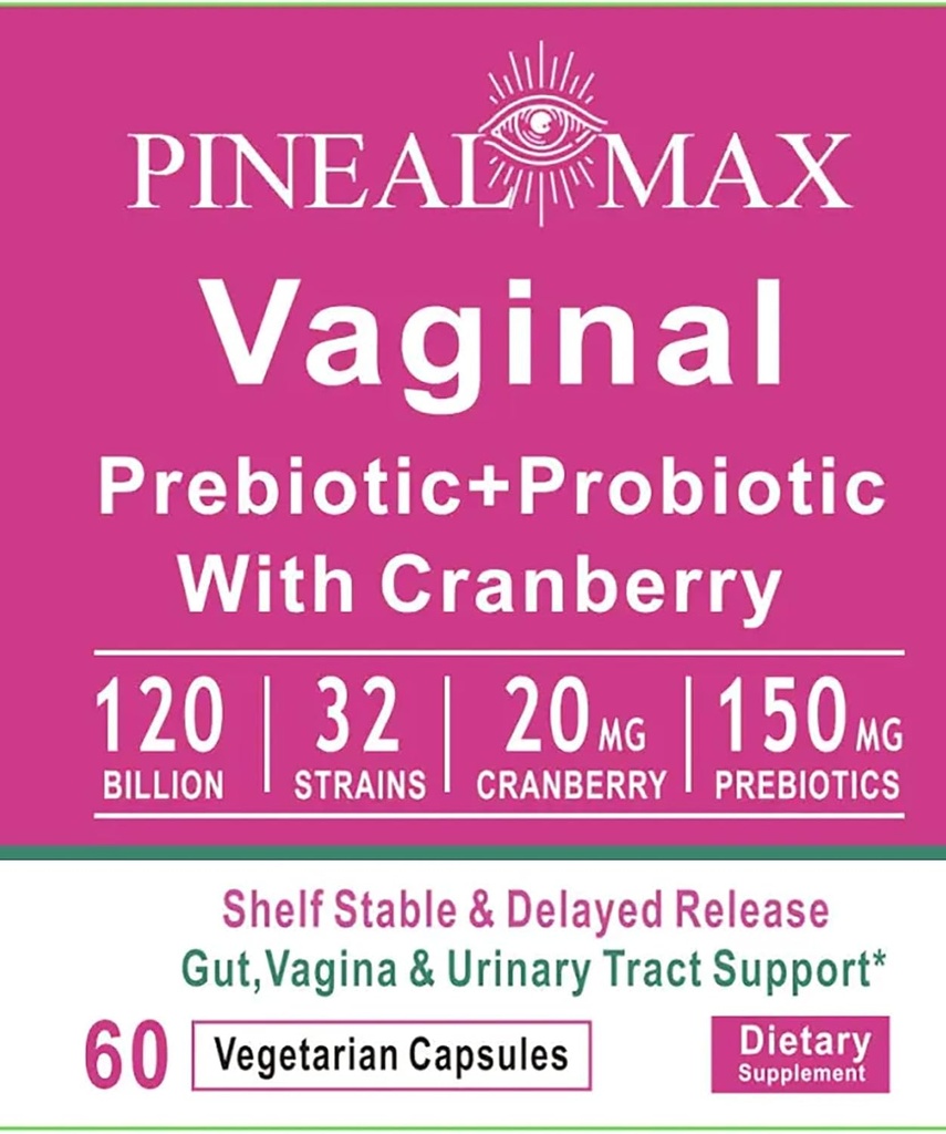 Vaginal Prebiotic+Probiotico con Mirtillo, 120 miliardi di CFU, 32 Strains, 150 mg Prebiotici