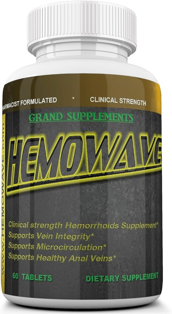 HEMOWAVE L'approccio naturale all'emorroide, e Piles Swelling Relief. con vitamina K. 60 compresse