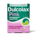 Dulcolax rosa Stimulant Laxative Tablets, Pernottamento Lassativo, Predictable & Efficace costipazione Rilievo, Allevia Straining & Bloating, Bisacodyl 5 mg, 25 Conte