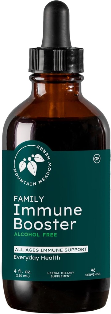 Mountain Meadow Herbs Family Immune Booster Extract with Sambucus Elderberry and Echinacea | Supporto immunitario ottimale per tutta la famiglia | Tincture, 4 oz