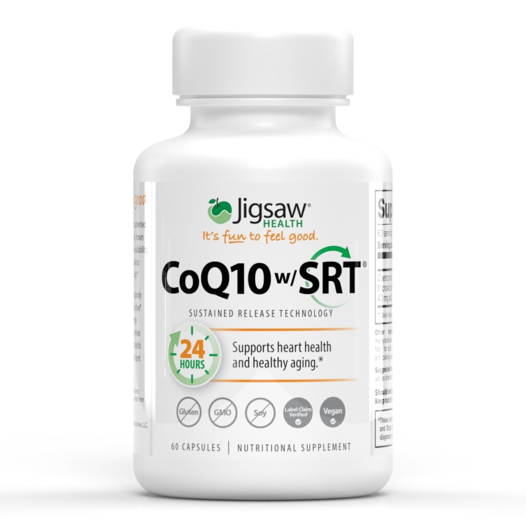 Jigsaw Health CoQ10 w/SRT | Heart Health Support | con tecnologia di rilascio prolungata | 60 capsule